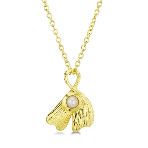 parel ketting in verguld messing - Eliné