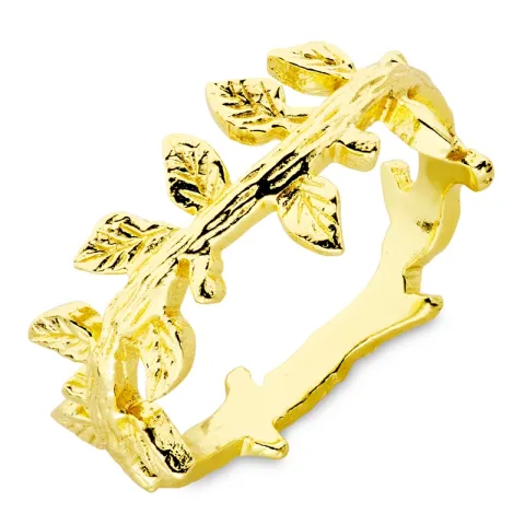 blad ring in verguld messing - Eliné