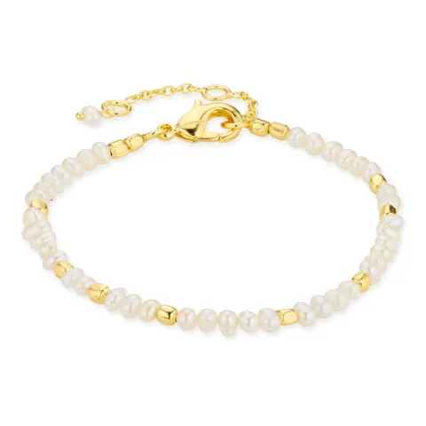 parel armband in verguld messing - Eliné