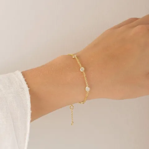 zirkoon armband in verguld messing - Eliné