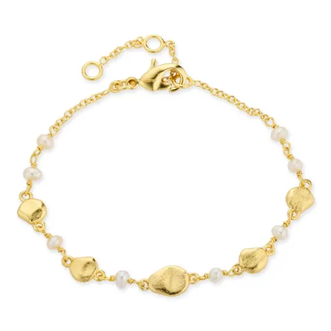 parel armband in verguld messing - Eliné