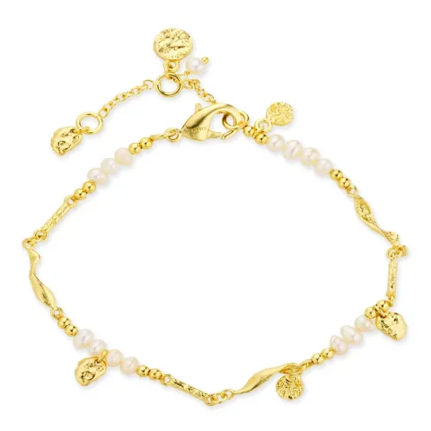 parel armband in verguld messing - Eliné
