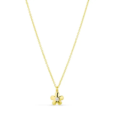 bloem ketting in verguld messing - Eliné