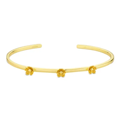 bloem armband in verguld messing - Eliné