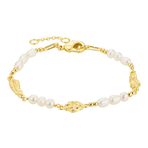 parel armband in verguld messing - Eliné