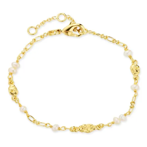 parel armband in verguld messing - Eliné