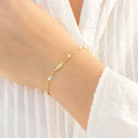 veelkleurig armband in verguld messing - Eliné