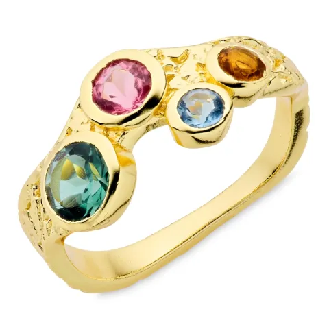 veelkleurig ring in verguld messing - Eliné
