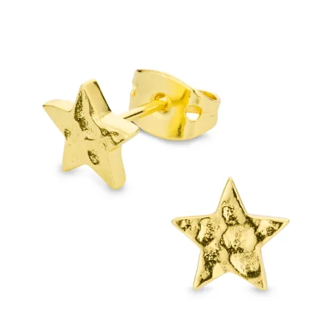 ster oorbellen in verguld messing - Eliné