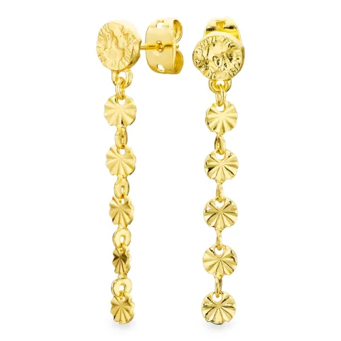 lange oorbellen in verguld messing - Eliné