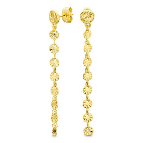 lange oorbellen in verguld messing - Eliné