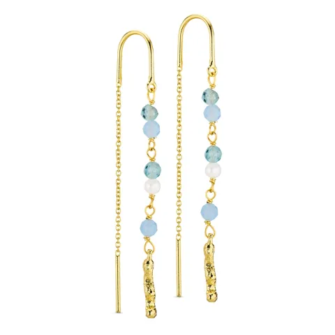 ketting oorbellen in verguld messing - Eliné