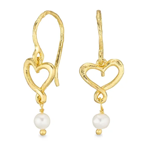 hart oorbellen in verguld messing - Eliné