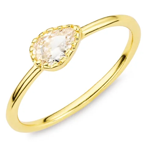 zirkoon ring in verguld messing - Eliné