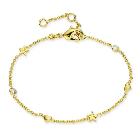 hart ster zirkoon armband in verguld messing - Eliné