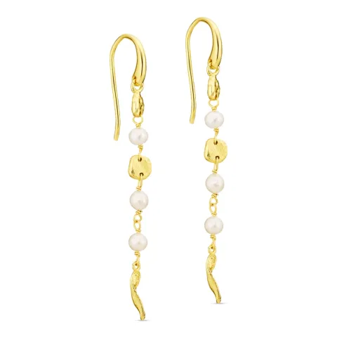 parel oorbellen in verguld messing - Eliné