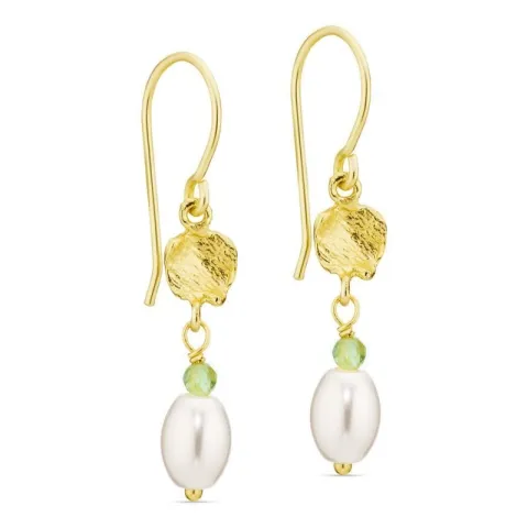 parel oorbellen in verguld messing - Eliné