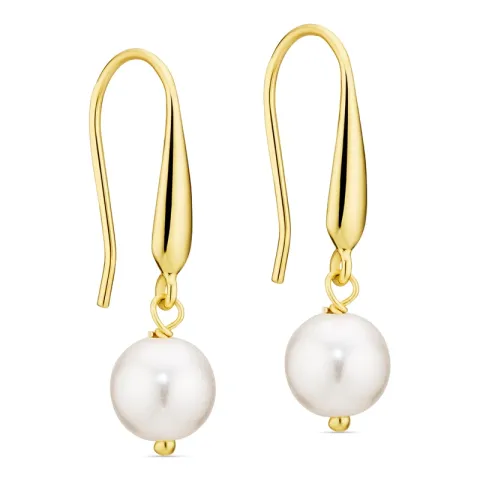 parel oorbellen in verguld messing - Eliné