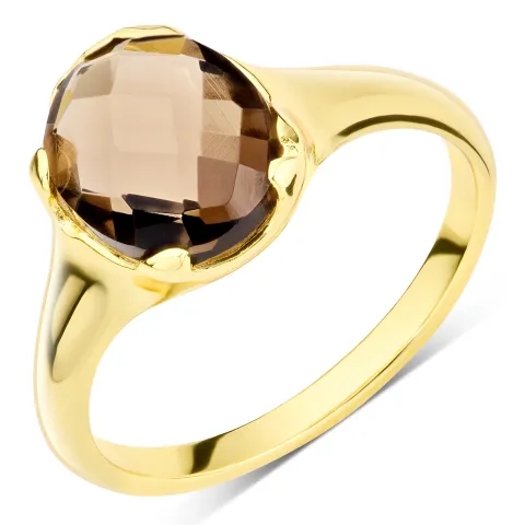 kwarts ring in verguld messing - Eliné