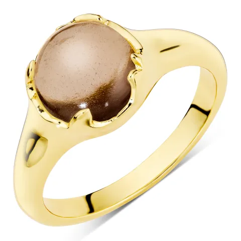 kwarts ring in verguld messing - Eliné