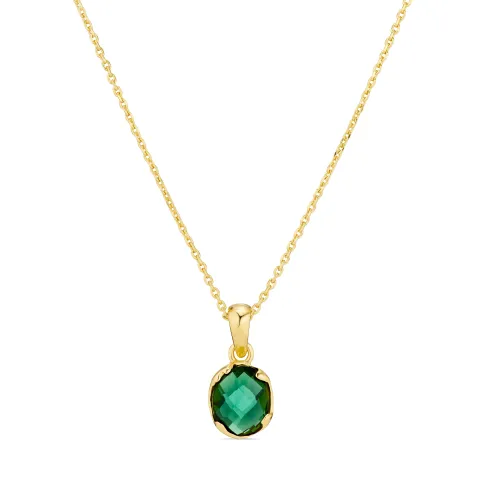 groen kristal ketting met hanger in hars