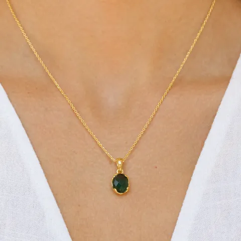 groen kristal ketting met hanger in hars