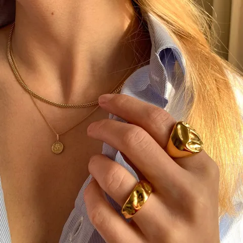 waterproof ring in verguld staal - OCEANA