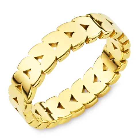 waterproof blad ring in verguld staal - OCEANA