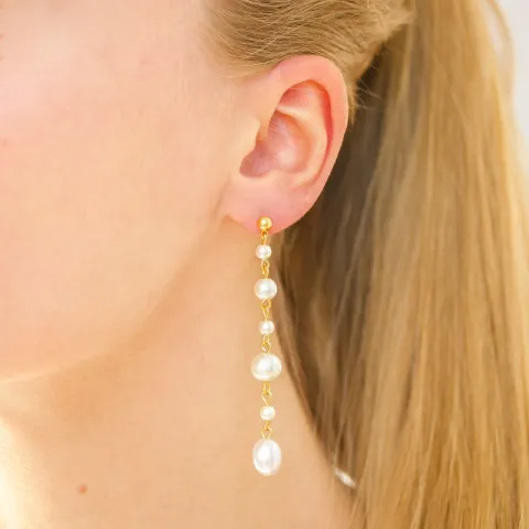 waterproof oorbellen in verguld staal - OCEANA
