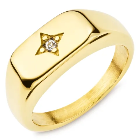 waterproof ster ring in verguld staal - OCEANA