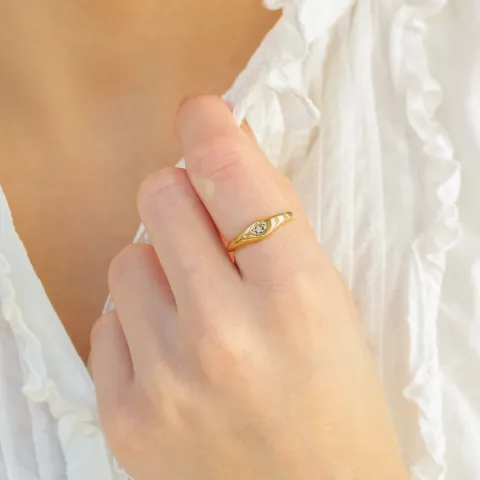 waterproof ster ring in verguld staal - OCEANA