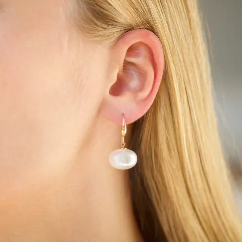 waterproof parel oorbellen in verguld staal - OCEANA