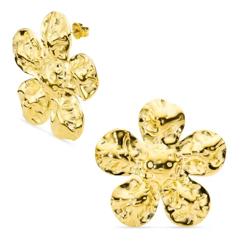 waterproof bloem oorbellen in verguld staal - OCEANA