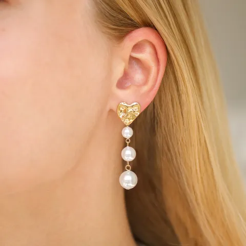 waterproof hart oorbellen in verguld staal - OCEANA