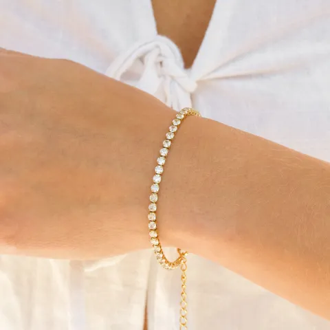 waterproof tennisarmband in verguld staal - OCEANA