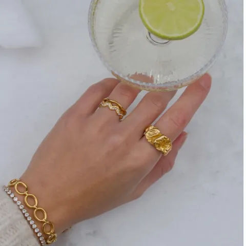 waterproof ring in verguld staal - OCEANA