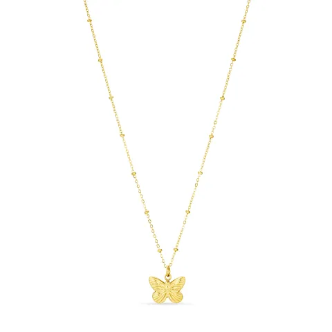 waterproof vlinder ketting in verguld staal - OCEANA