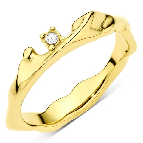 waterproof zirkoon ring in verguld staal - OCEANA