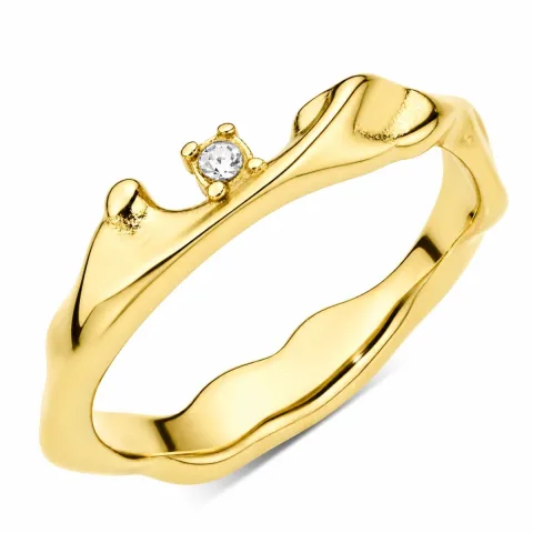 waterproof zirkoon ring in verguld staal - OCEANA
