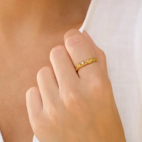waterproof zirkoon ring in verguld staal - OCEANA