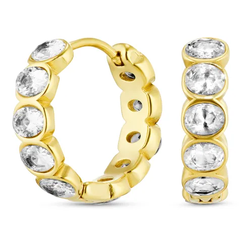 waterproof zirkoon creool in verguld staal - OCEANA