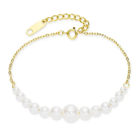 waterproof parel armband in verguld staal - OCEANA