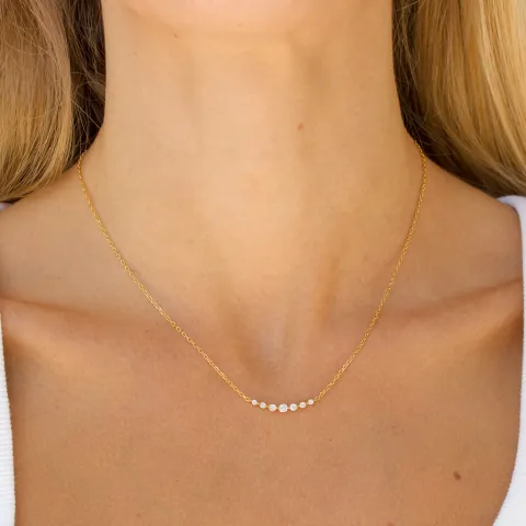 waterproof zirkoon ketting in verguld staal - OCEANA