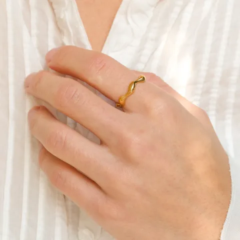 waterproof ring in verguld staal - OCEANA