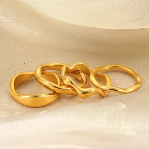 waterproof ring in verguld staal - OCEANA
