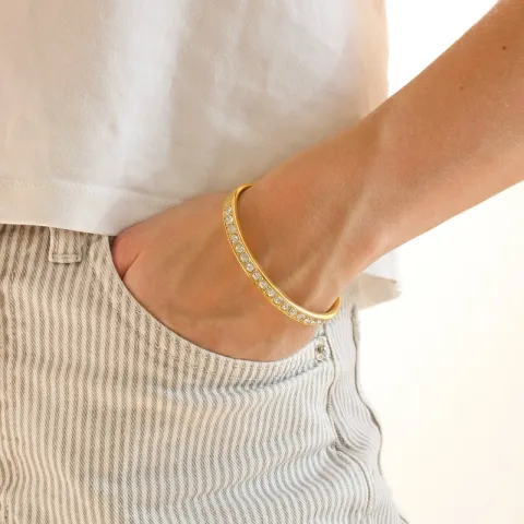 waterproof zirkoon armband in verguld staal - OCEANA