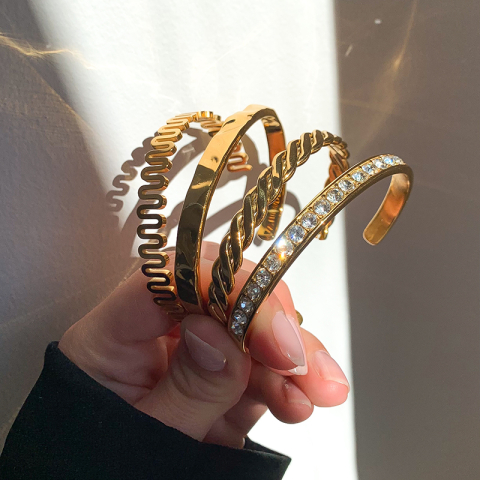 waterproof zirkoon armband in verguld staal - OCEANA