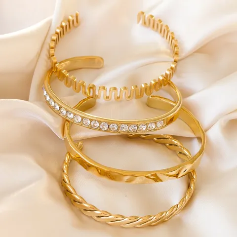 waterproof zirkoon armband in verguld staal - OCEANA