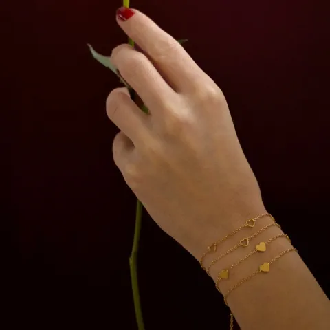 waterproof hart armband in verguld staal - OCEANA