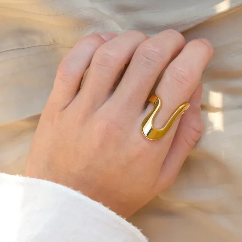 waterproof ring in verguld staal - OCEANA